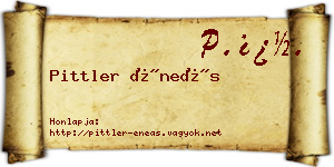 Pittler Éneás névjegykártya